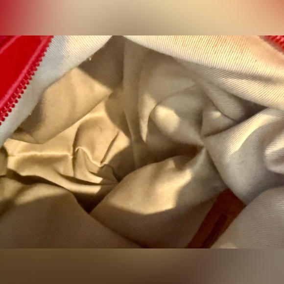 RARE Valentina Sling Backpack Real Finest Italian Red Leather Convertible Bag - Picture 8 of 16